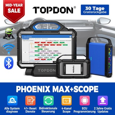 TOPDON Phoenix Max Scope KFZ Diagnosegerät ECU Programmierung OBD2 Scanner J2534