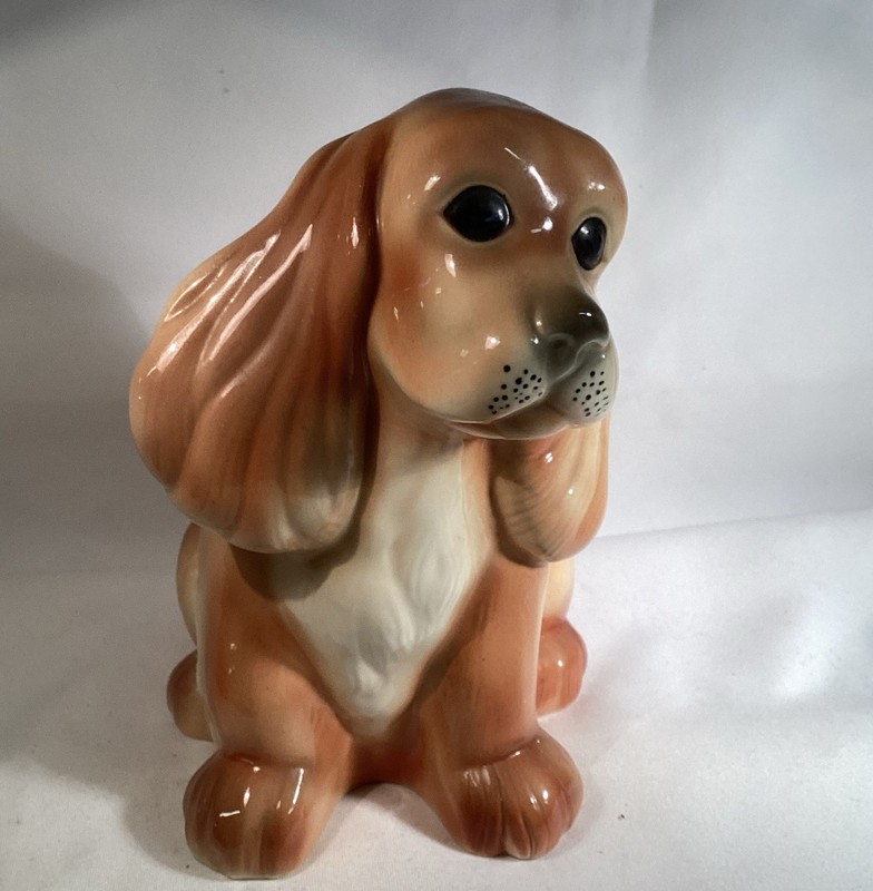 Vintage Holland Mold Ceramic Tan Brown Cocker Spaniel Dog Puppy Figurine