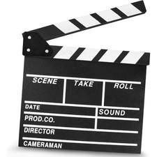Wooden Film Clapboard Director with Clapper 12x11 Inch Black