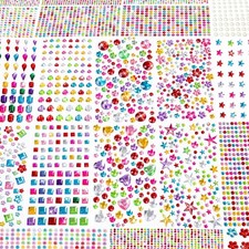 6124Pcs Gem Stickers-Self-Adhesive Face Jewelry Stickers, Acrylic Gems DIY