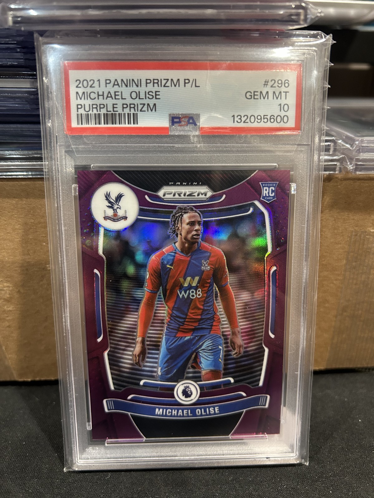 2021 Panini Prizm EPL Michael Olise Purple /99 PSA 10 GEM MT Rookie Card