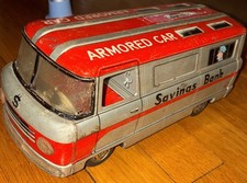 Litografia latta vintage BLINDATA CASSA DI RISPARMIO AUTO ANNI 60 Giappone attrito Cragston