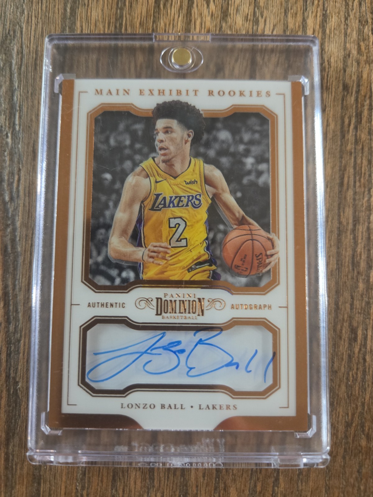 LONZO BALL 2017-18 Panini Dominion BRONZE MAIN EXHIBIT ROOKIES AUTO SN /25 CSI