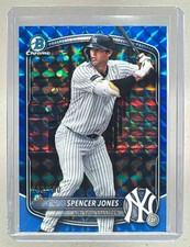 Spencer Jones 2025 Bowman Chrome Draft #BDC-9 Blue Geometric Refractor /150