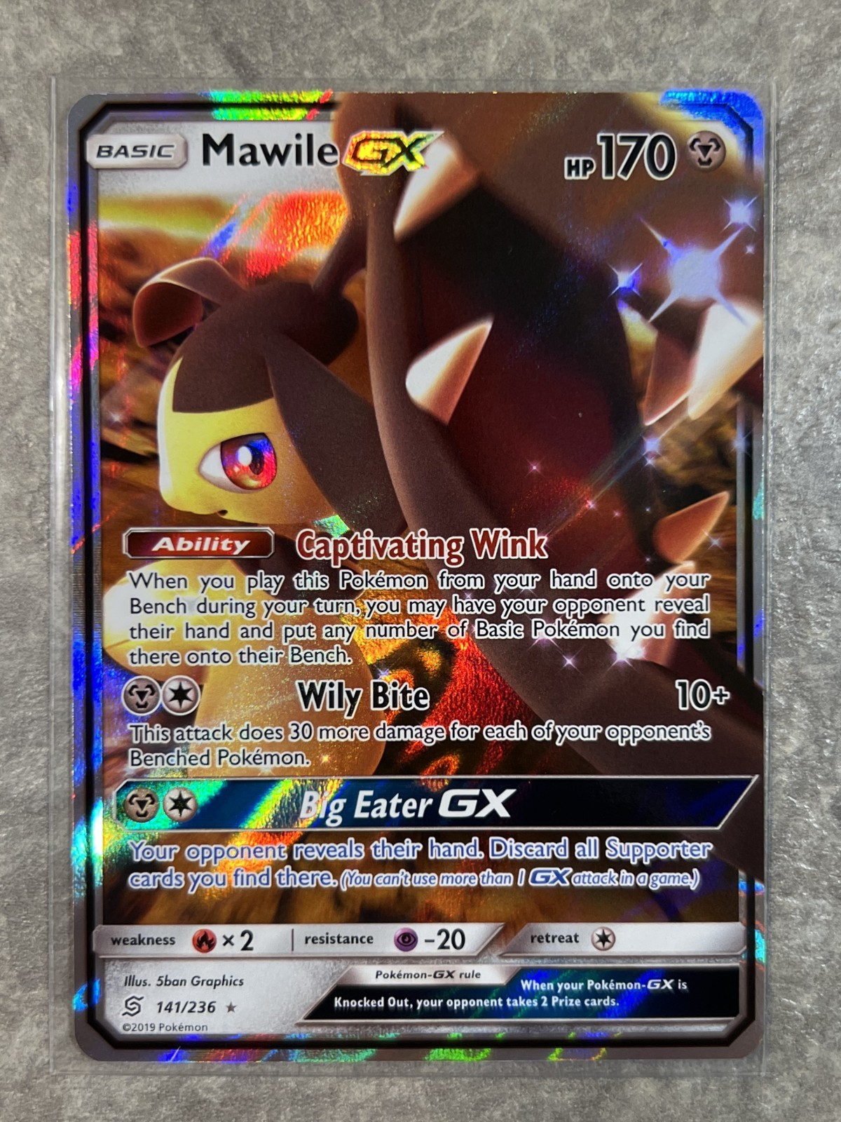 Mawile GX 141/236 Pokemon TCG Sun Moon Sm-Unified Minds Holo Rare (Near Mint)