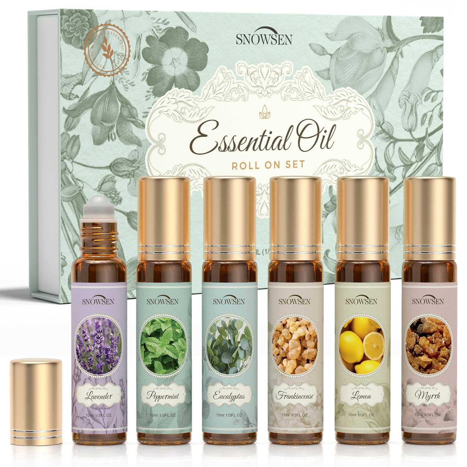 Essential Oils Roll on Set Aromatherapy with Roller Ball for Skin, Natural Oil-image