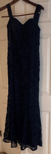 Ignite Evenings by Carol Lin Black Floral Lace Embroidered Evening  Dress 8