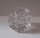 Vintage Clear Glass Inkwell  With Lid  1.5"×1.5"×1.75" — photo 1