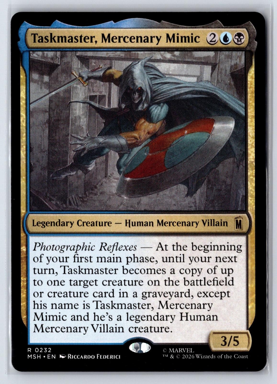 Taskmaster, Mercenary Mimic 232 Rare Marvel Super Heroes Magic: The Gathering NM