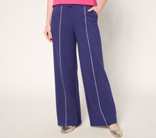 Isaac Mizrahi Live Women's Petite Pants PL Sublime Stretch Ponte Blue A681755