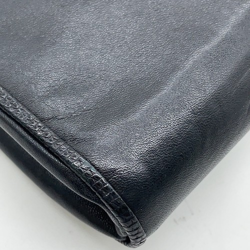 Authentic Yves Saint Laurent Envelope Inner Logo Black Leather Handbag NS081251 - Picture 10 of 17