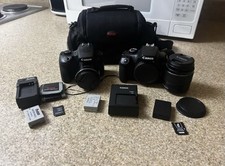 Canon EOS Rebel T7 Camera Bundle with Lenses, Charger, Batteries, SD Cards, Case