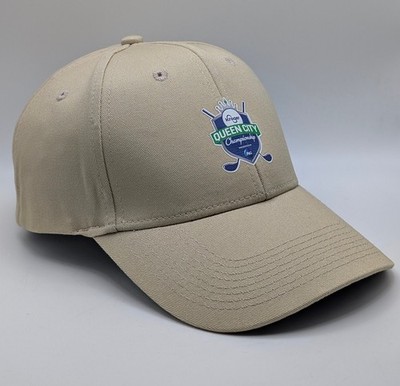 Queen City Championship Golf Hat Beige Kroger P&G Strap Back Cap