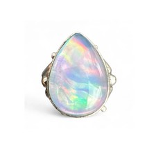 Aurora Opal Solid 925 Sterling Silver Ring 7.5