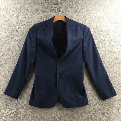 Nordstrom Rack Trim Fit Blazer Jacket Mens 36R Blue Long Sleeve Casual Button