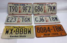 Lot of 6 Vintage NY NJ License Plates Statue Liberty Orange Garden State