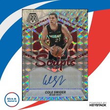 2023-24 Panini Mosaic Cole Swider Scripts #MS-CSH Auto Miami Heat