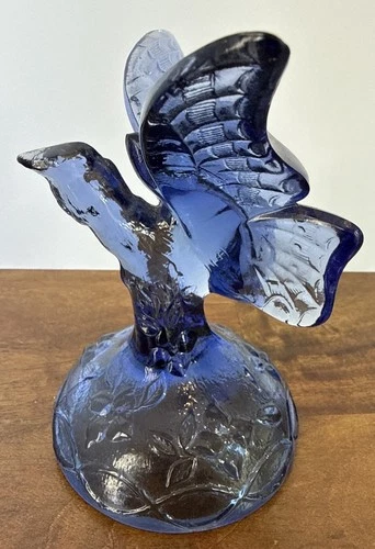 RARE Vintage Cobalt Blue Fenton Art Glass Butterfly Flying Figurine