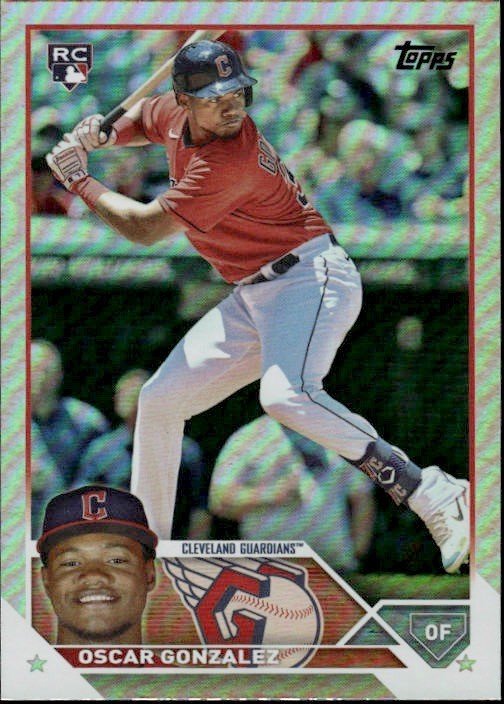 2023 Topps Oscar Gonzalez #119 Rainbow Foil Cleveland Guardians 10J 518b