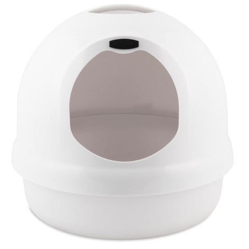 With Dome Lid,covered Cat Litter Pan, White