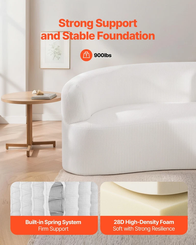 Sofá modular curvo Uimoso 112 pulgadas con diseño moderno y 4 almohadas incluidas Foto 3 de 4