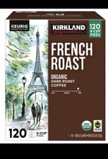 Kirkland Organic French Roast Coffee Pods Dark Roast 120 k cups