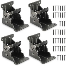 4 Pack Folding Brackets for Table Bed Leg Feet, Self-Lock Hinge Hardware with...