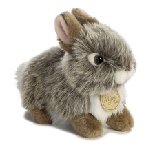 Aurora Miyoni Tots Baby Bunny Stuffed Animal   Lifelike Gray Plush Bunny with...