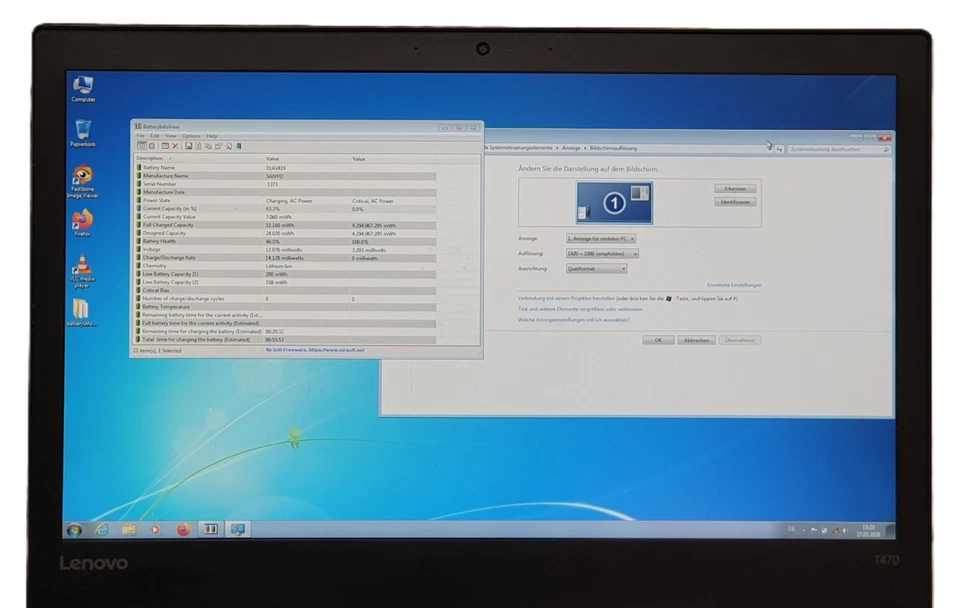Lenovo T470 i5-7200 256GB SSD 8GB Notebook Laptop Windows 7 Touch! 14" Diagnose - Bild 2 von 4