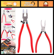 2 Pcs Glass Cutting Pliers Set with Rubber Tips for Stained Glass  Mosaics