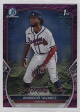 2023 Bowman Chrome Prospects Fuchsia Lunar Crater Refractor Ambioris Tavarez s3g