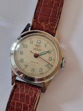 Montre D.F jewelled antimagnetic calibre Suisse en acier ancienne vintage rétro