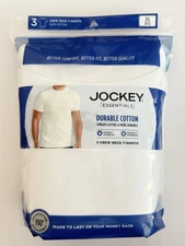 Jockey Essentials Durable Cotton 3 Crew Neck T Shirts  XL  White