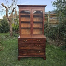 Antique Mahogany Glazed Bookcase Drawers