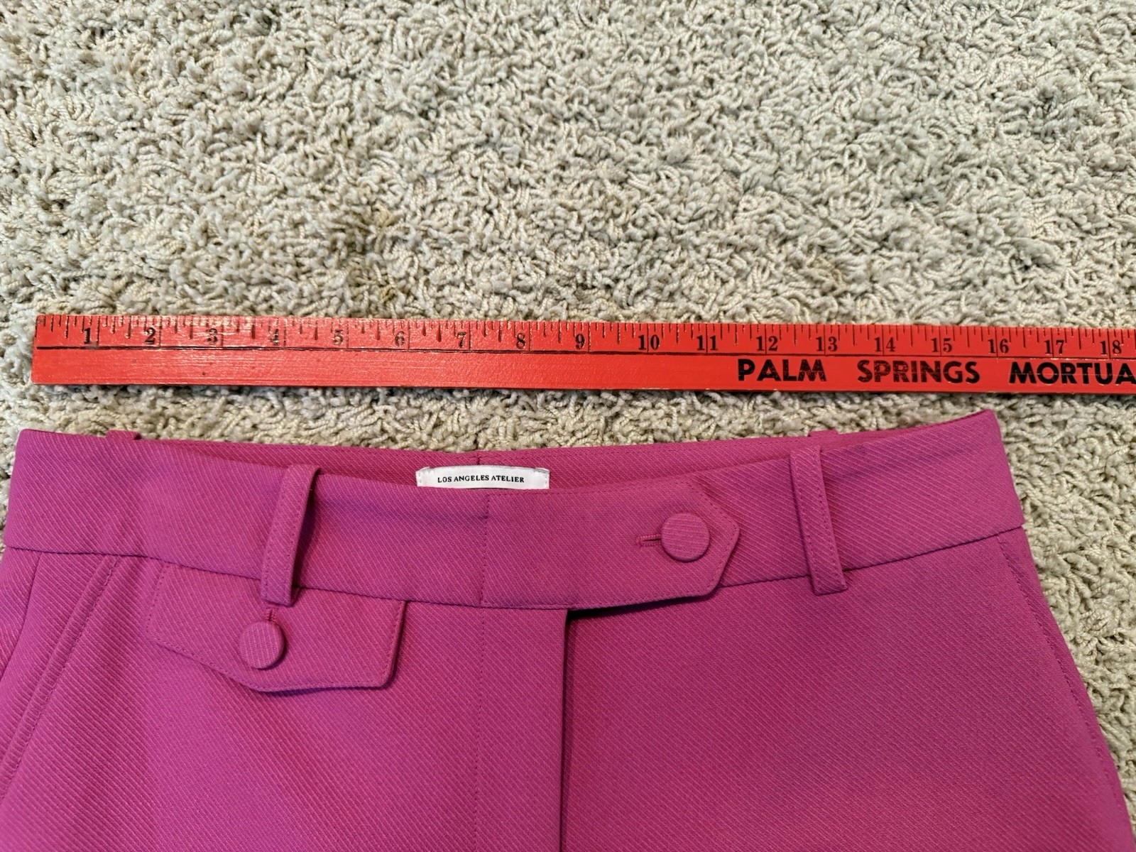 ALTRA & Other Stories Barbie Chic pantaloni rosa a vita alta gamba larga taglia 12 31" cucitura interna