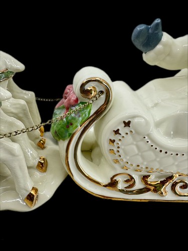 Vintage Living Quarters Reindeer Sleigh Santa Ceramic Holiday Decor 15” W/box - Picture 9 of 24