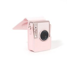 For Mini for EVO Camera Case in Light Pink PU Leather with Adjustable Strap