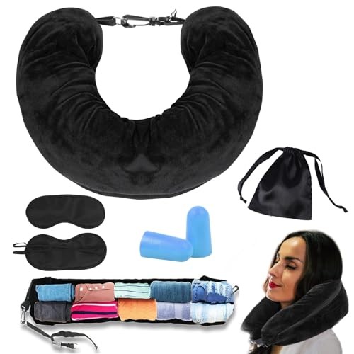 Soft Velvet Stuffable Travel Neck Pillow Cover for Comfortable Journeys