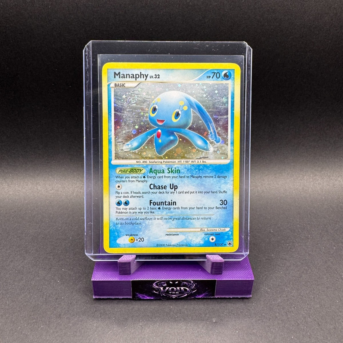 Manaphy Pokemon D&P Majestic Dawn 8/100 Holo Rare Swirl HP Suwama Chiaki