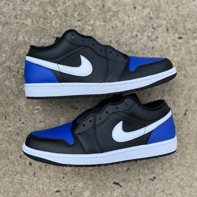 Nike Air Jordan 1 Royal Low Men's Size 10.5 Athletic Shoe Black Sneakers #8042