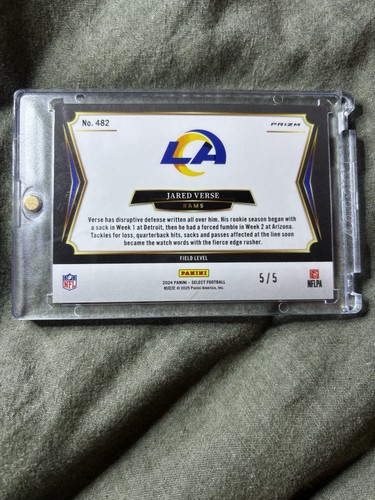 2024 Panini Select Football Field Level Green Prizm Rookie #482 Jared Verse #2/5 - Picture 2 of 2
