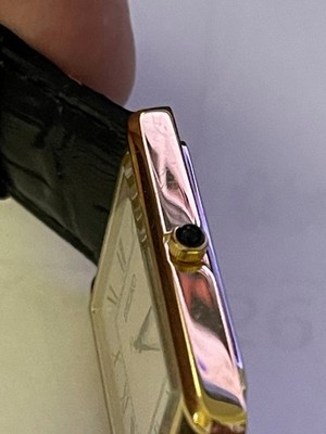 Seiko Men's Watch 4N30-00G0 Quartz Tank White Dial Gold Black