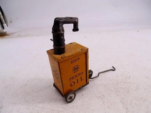 Antique Tin Litho Toy Pennsylvania Oil Pump Marx Cart Train Railroad Vtg Penna