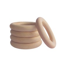 30 pcs Unfinished Wood Rings for Crafts - Smooth Wood Circles for Crochet Mac...