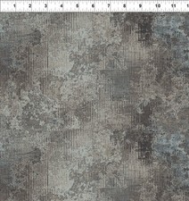 STEAMPUNK Menagerie Gray Corrosion Rust Fabric BY THE YARD by In the Beginning