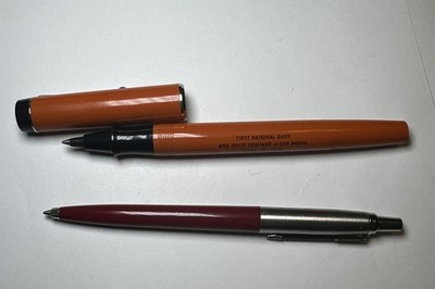 Parker Big Red Orange Ballpoint Pen And Parker Jotter Lot Of 2
