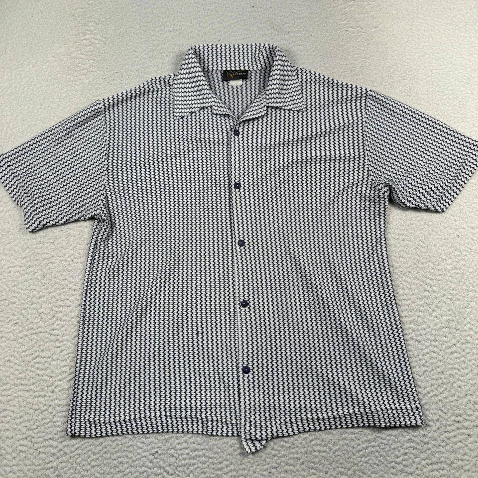 Camisa masculina POP ICON grande malha clube festa rave techno discoteca EUA VINTAGE *Leia - Imagem 2 de 4