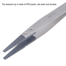 Anti Static Tweezers ESD Firm Clamping Flat Tip Electronics Hand Tool for Repair
