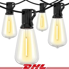 Lichterkette Außen LED Outdoor Strom ST38 Balkon Glühbirnen Gartenbeleuchtung DE