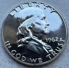 1962 Proof Franklin Half Dollar 90% Silver-INV#8757